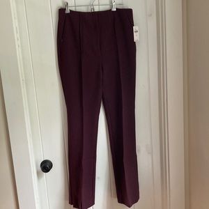 Anthropologie Burgundy Heavy Seamed Trousers